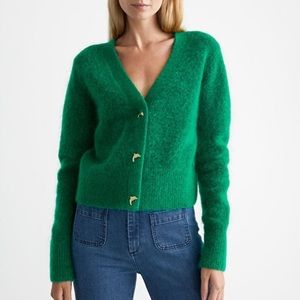 & Other Stories Knit Cardigan With Gold Dolphin Buttons